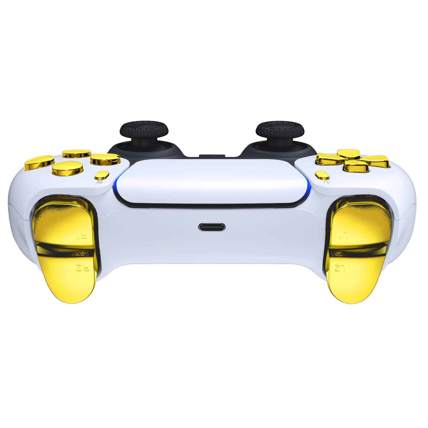 eXtremeRate Replacement Full Set Buttons Compatible with PS5 Controller BDM-010/020 - Chrome Gold