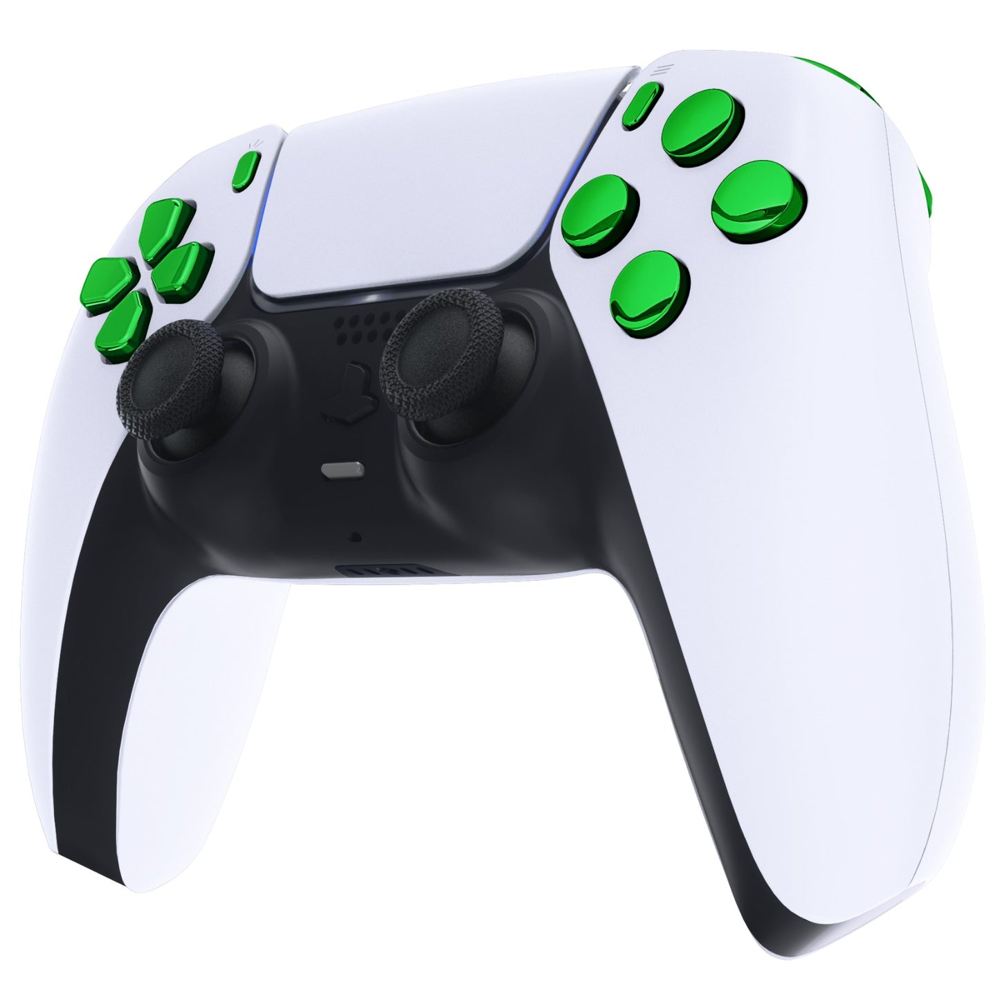 eXtremeRate Replacement Full Set Buttons Compatible with PS5 Controller BDM-010/020 - Chrome Green