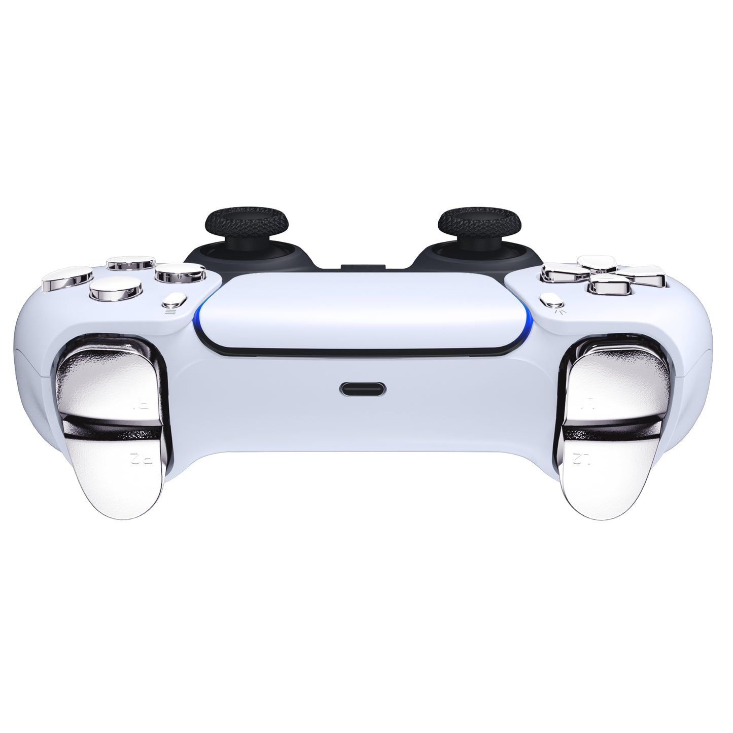eXtremeRate Replacement Full Set Buttons Compatible with PS5 Controller BDM-010/020 - Chrome Silver