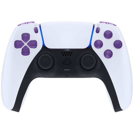 eXtremeRate Replacement Full Set Buttons Compatible with PS5 Controller BDM-010/020 - Clear Atomic Purple