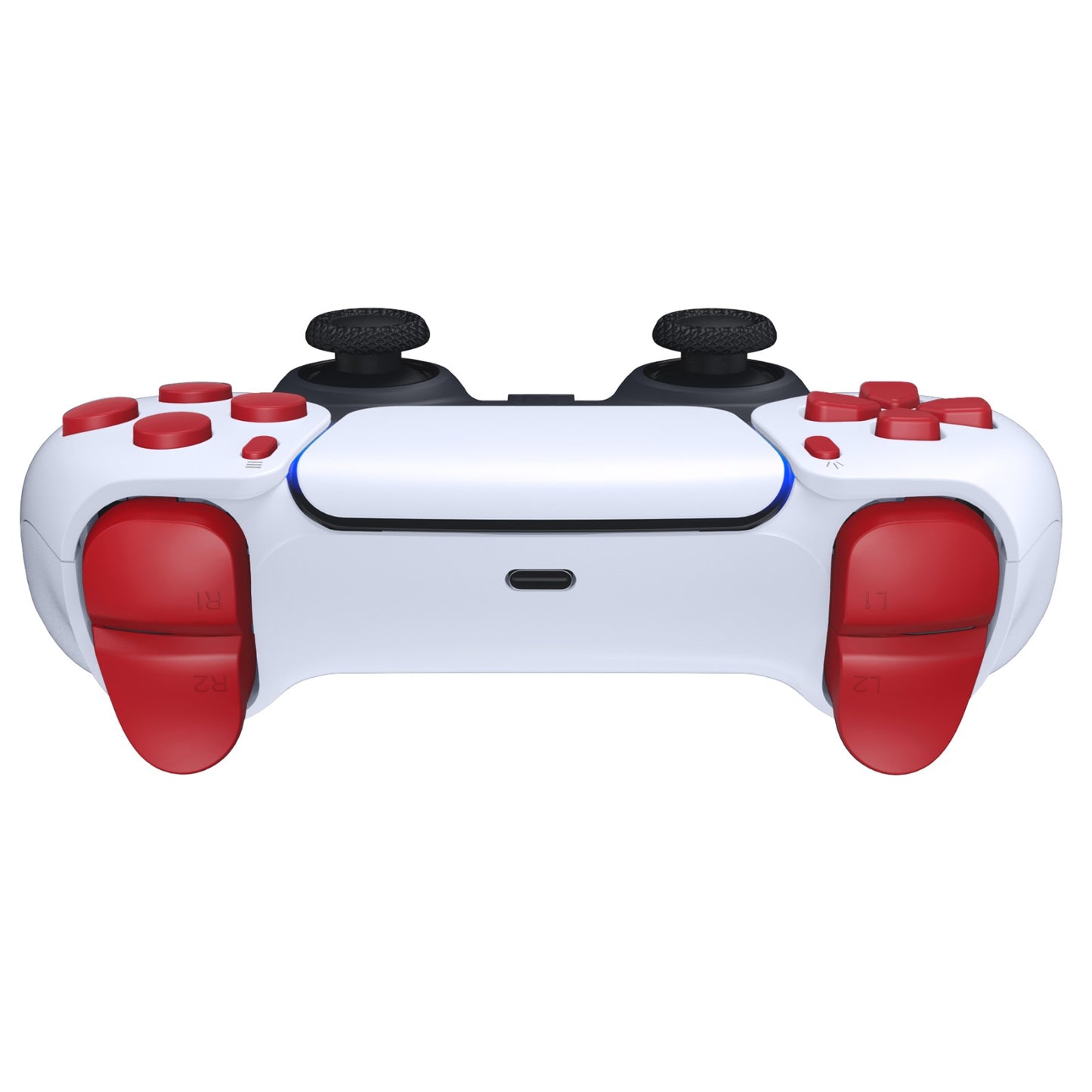 eXtremeRate Replacement Full Set Buttons Compatible with PS5 Controller BDM-010/020 - Passion Red