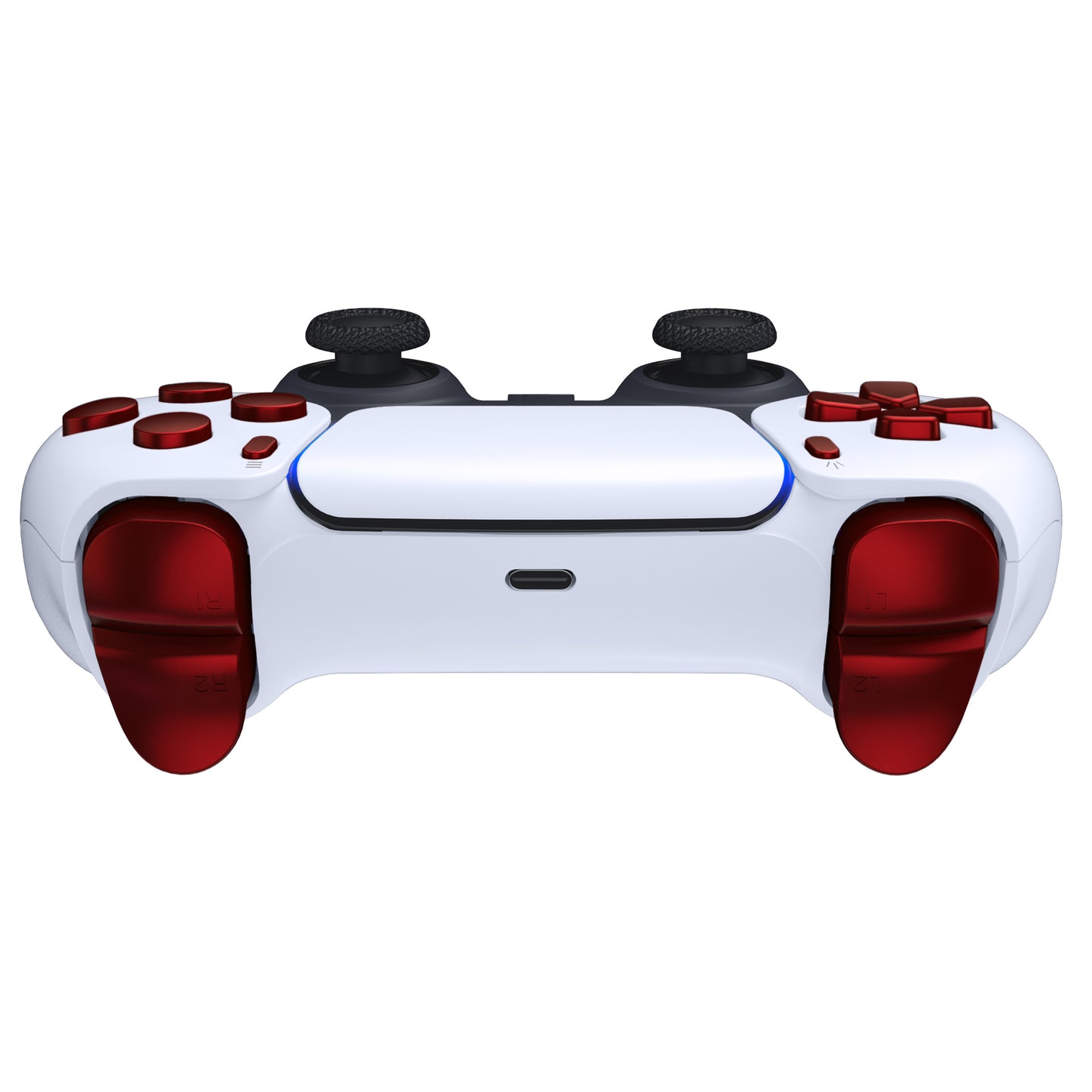 eXtremeRate Replacement Full Set Buttons Compatible with PS5 Controller BDM-010/020 - Scarlet Red