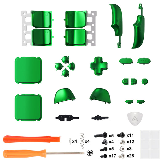 eXtremeRate Replacement Full Set Buttons for Steam Deck LCD - Chrome Green