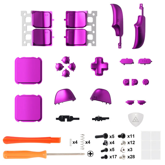 eXtremeRate Replacement Full Set Buttons for Steam Deck LCD - Chrome Purple
