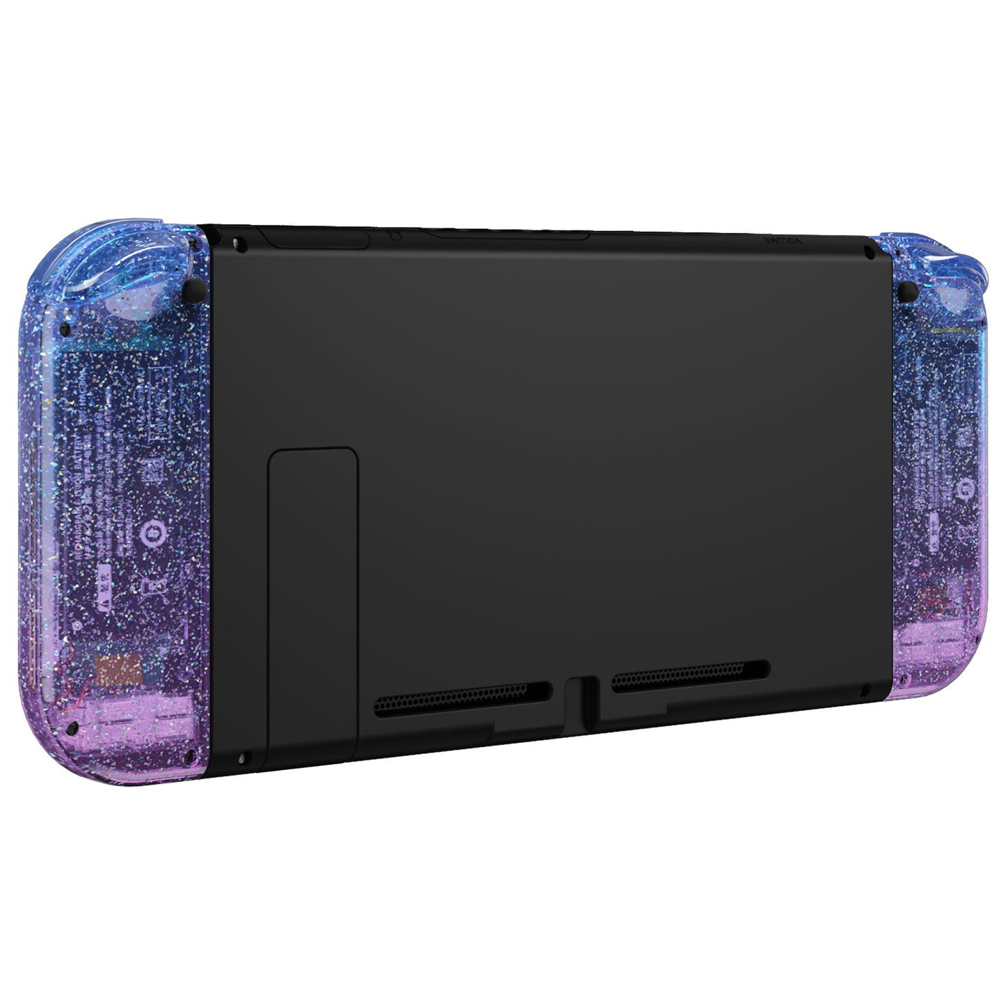 eXtremeRate Replacement Full Set Shell Case with Buttons for Joycon of NS Switch - Glitter Gradient Translucent Bluebell