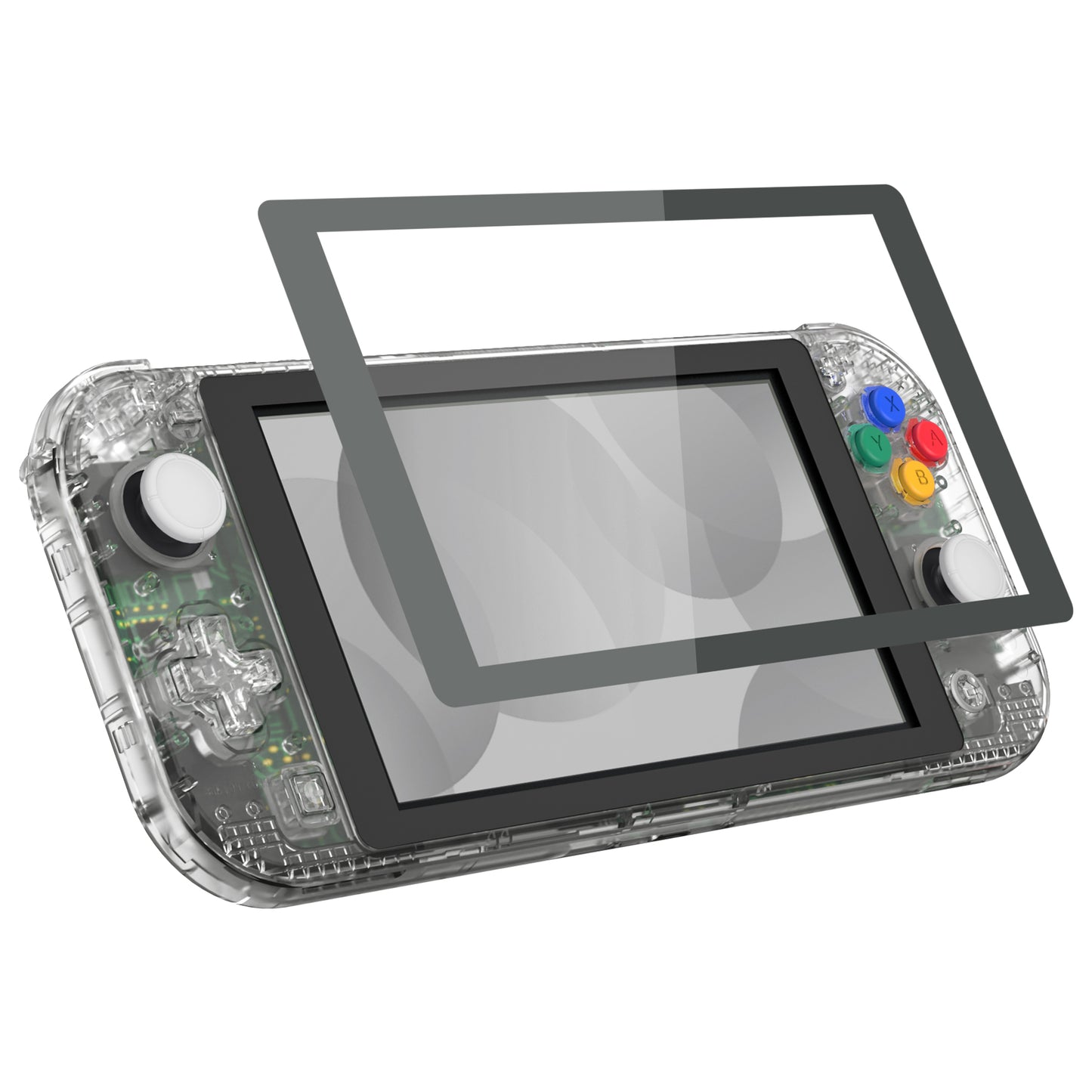eXtremeRate Replacement Full Set Shells with Button Kit & Screen Protector for Nintendo Switch Lite - Crystal Clear