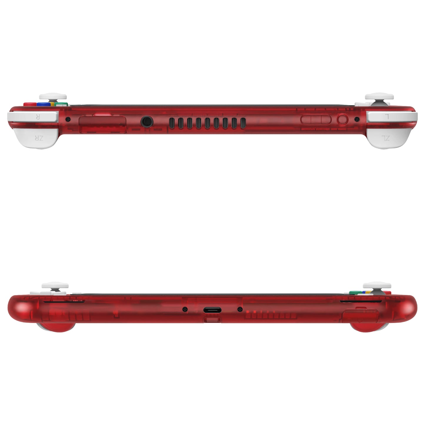 eXtremeRate Replacement Full Set Shells with ABXY Buttons & Screen Protector for Nintendo Switch Lite - Clear Red