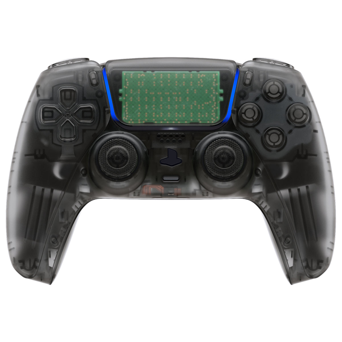 eXtremeRate Replacement Full Set Shells with Buttons Compatible with PS5 Controller BDM-030/040/050/060 - Clear Black