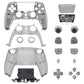 eXtremeRate Replacement Full Set Shells with Buttons Compatible with PS5 Controller BDM-030/040/050/060 - Clear Black