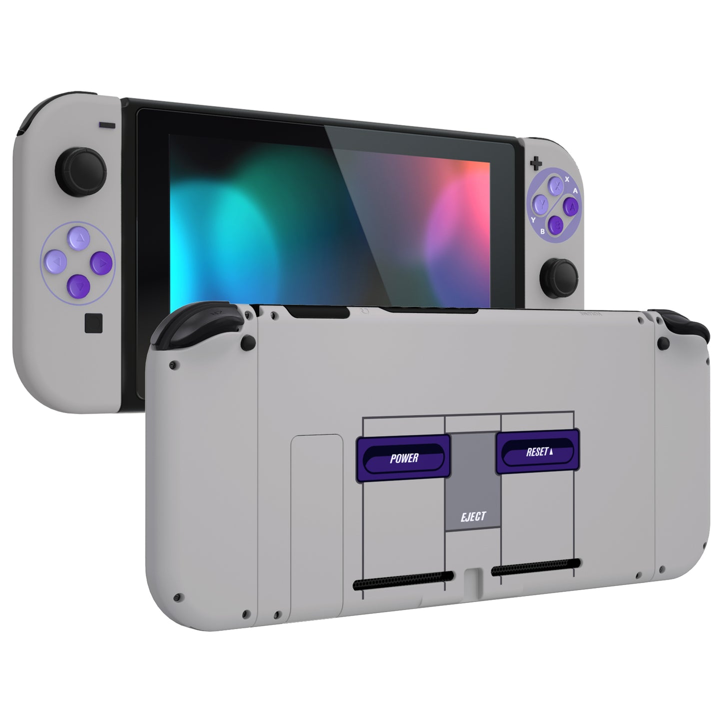 eXtremeRate Replacement Full Set Shells with Buttons for Nintendo Switch - Classics SNES Style