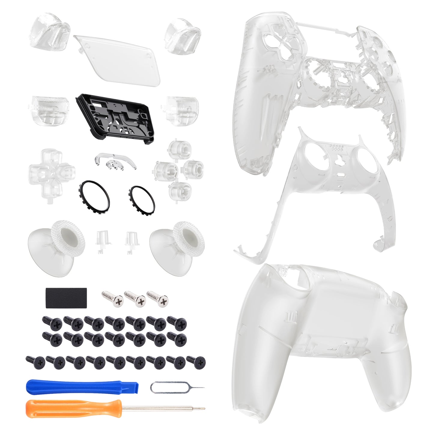 eXtremeRate Replacement Full Set Shells with Buttons Compatible with PS5 Controller BDM-030/040/050 - Glow in Dark - Green
