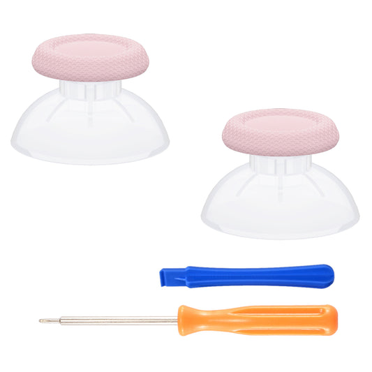 eXtremeRate Replacement Thumbsticks Analog Stick Joystick Compatible with PS5 & PS4 All Model Controller - Clear & Cherry Blossoms Pink