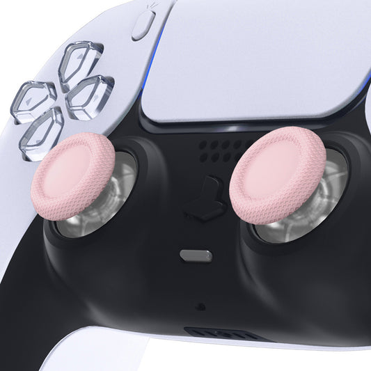 eXtremeRate Replacement Thumbsticks Analog Stick Joystick Compatible with PS5 & PS4 All Model Controller - Clear & Cherry Blossoms Pink