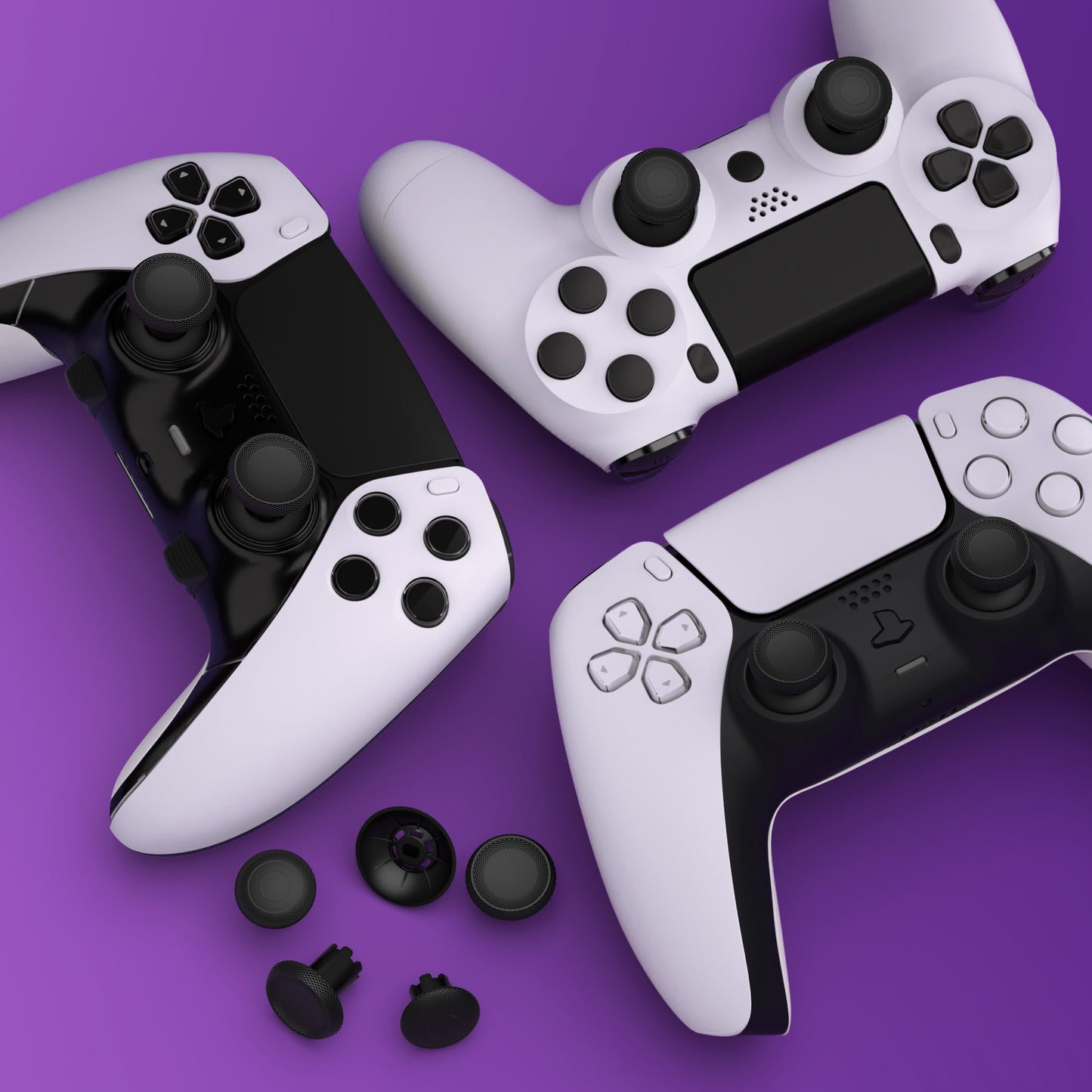 eXtremeRate ThumbsGear V3 Interchangeable Ergonomic Thumbstick for PS5 Edge & PS5 & PS4 Controller - Black