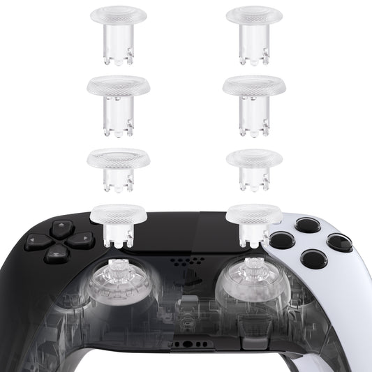 eXtremeRate ThumbsGear V3 Interchangeable Ergonomic Thumbstick for PS5 Edge & PS5 & PS4 Controller - Clear
