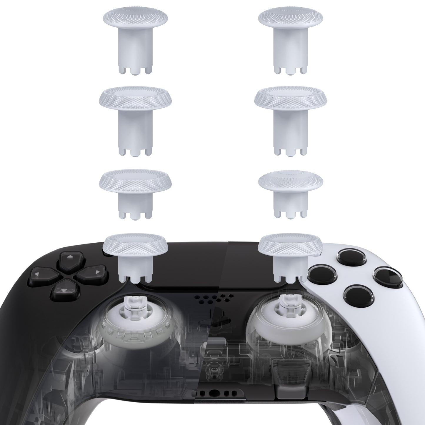 eXtremeRate ThumbsGear V3 Interchangeable Ergonomic Thumbstick for PS5 Edge & PS5 & PS4 Controller - Original White