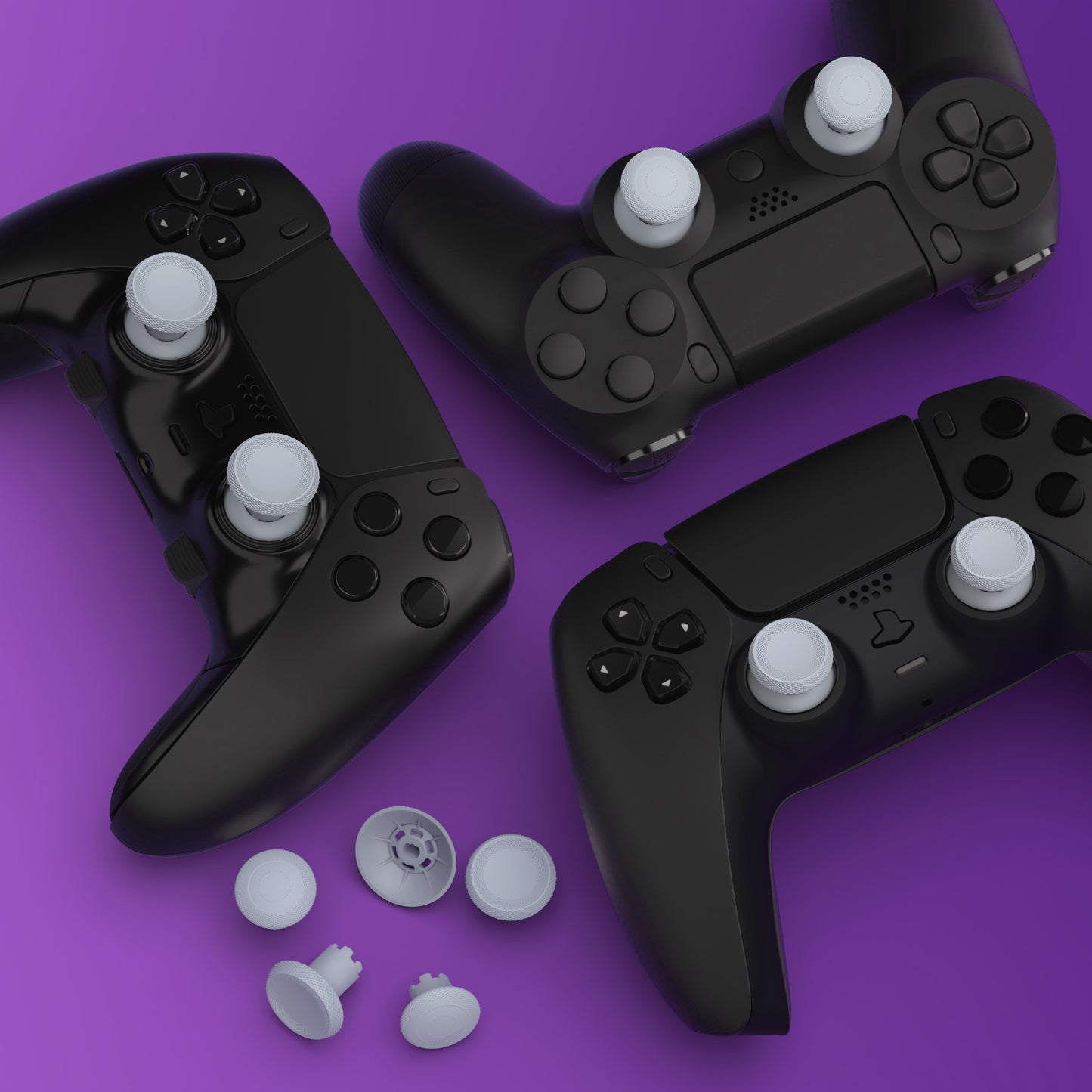 eXtremeRate ThumbsGear V3 Interchangeable Ergonomic Thumbstick for PS5 Edge & PS5 & PS4 Controller - Original White