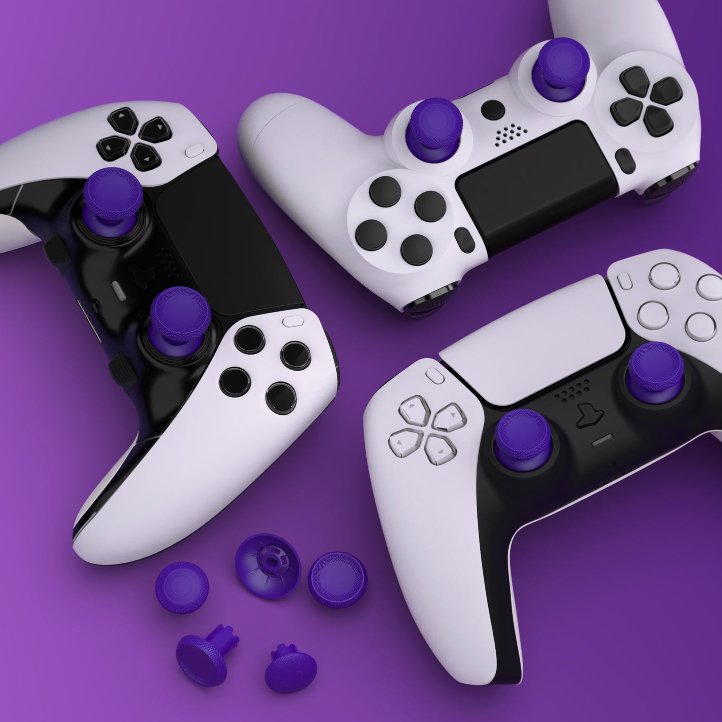 eXtremeRate ThumbsGear V3 Interchangeable Ergonomic Thumbstick for PS5 Edge & PS5 & PS4 Controller - Purple