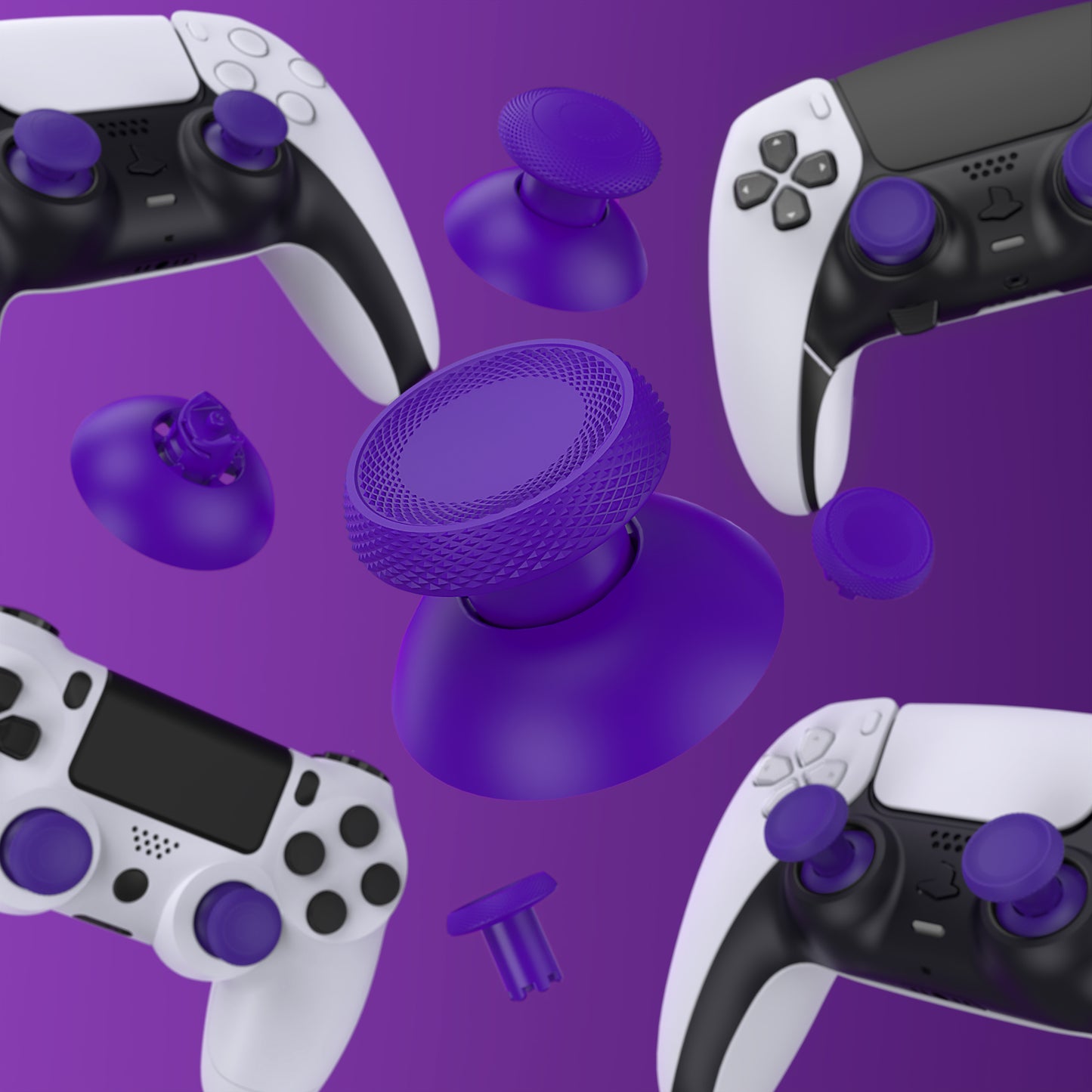 eXtremeRate ThumbsGear V3 Interchangeable Ergonomic Thumbstick for PS5 Edge & PS5 & PS4 Controller - Purple