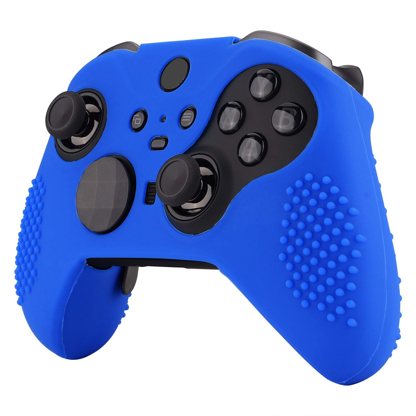 eXtremeRate PlayVital Protective Anti-Slip Silicone Case with Thumb Grips Caps for Xbox One Elite Series 2 & Elite 2 Core Controller - Blue