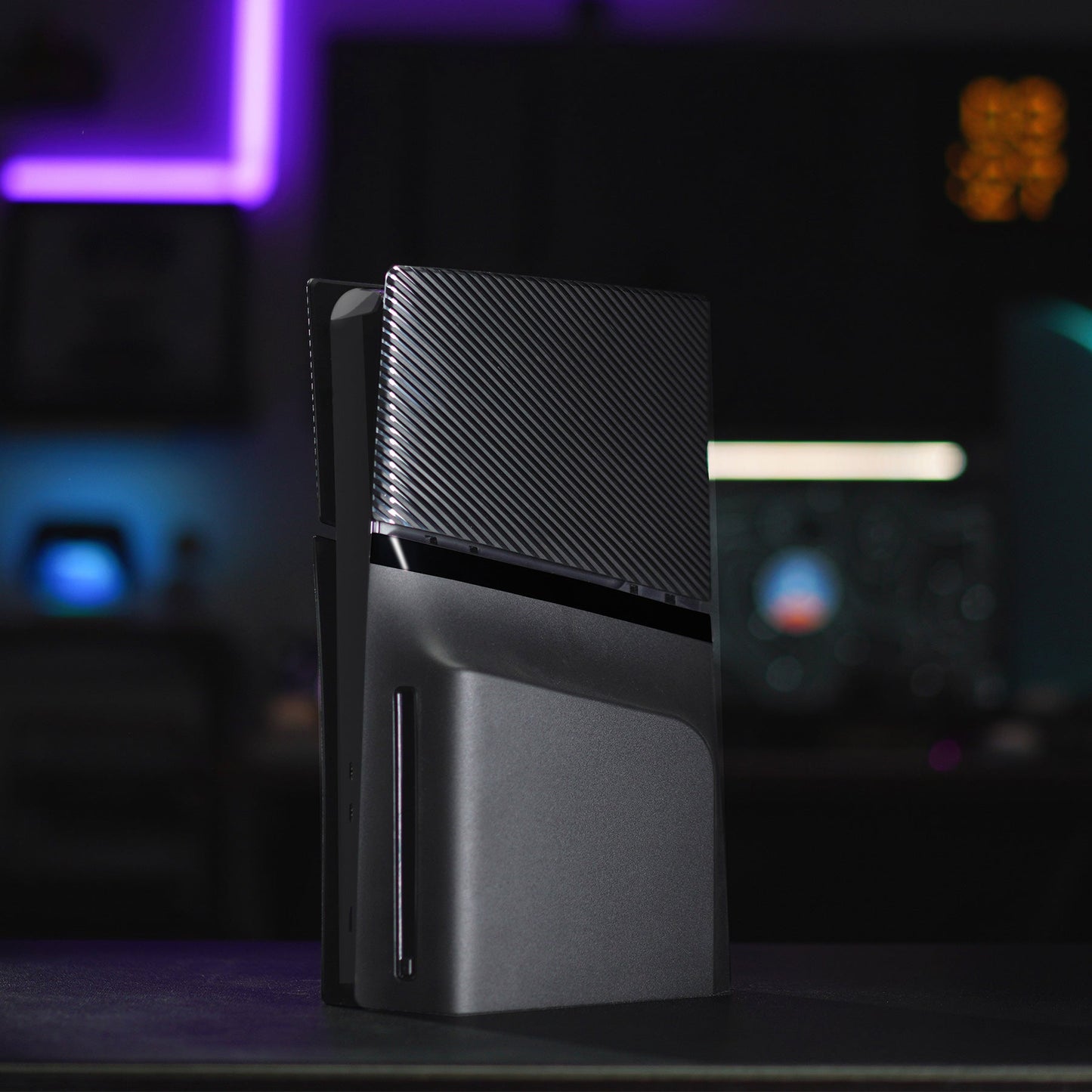 eXtremeRate eXcover Replacement Top Bottom Cover Side Panel with Cooling Vent for PS5 Slim Disc Edition Console - Black eXtremeRate