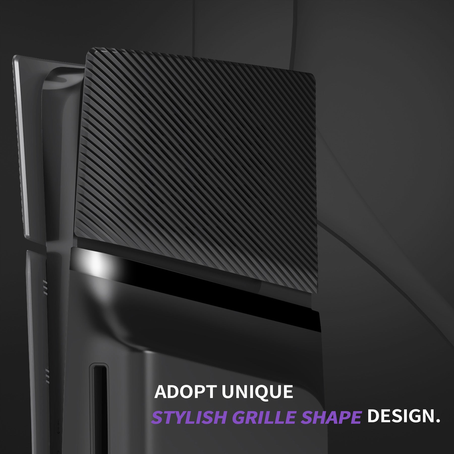 eXtremeRate eXcover Replacement Top Bottom Cover Side Panel with Cooling Vent for PS5 Slim Disc Edition Console - Black eXtremeRate