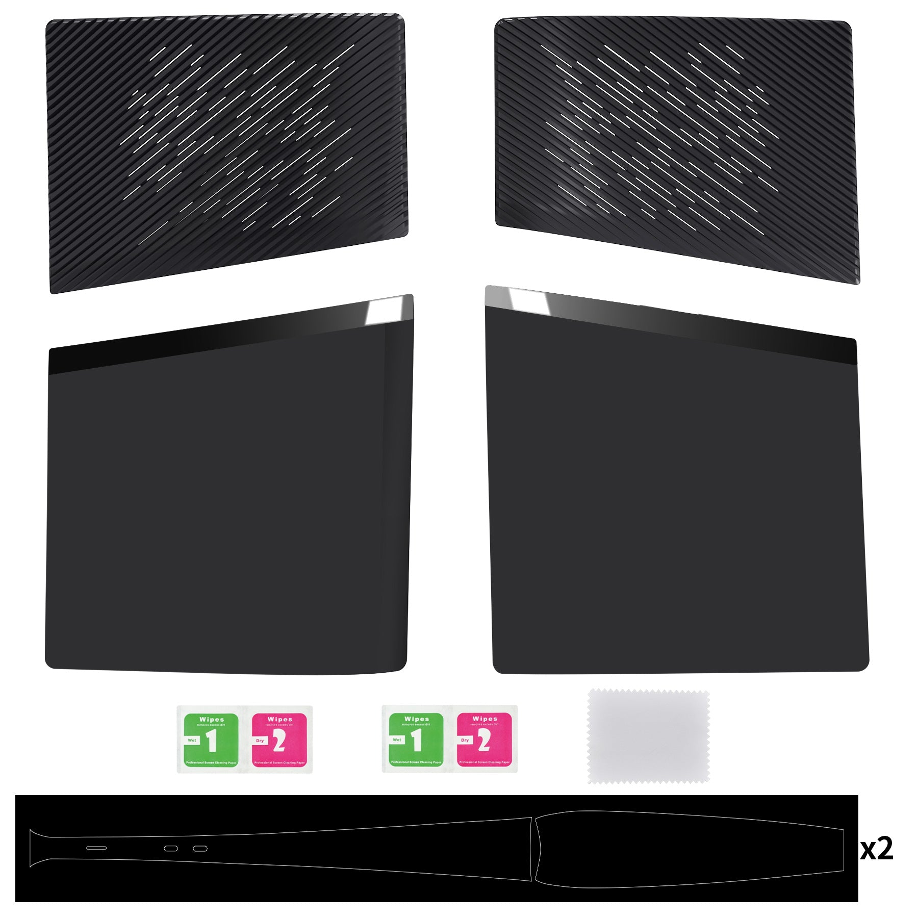 eXtremeRate eXcover Replacement Top Bottom Cover Side Panel with Cooling Vent for PS5 Slim Digital Edition Console - Black eXtremeRate