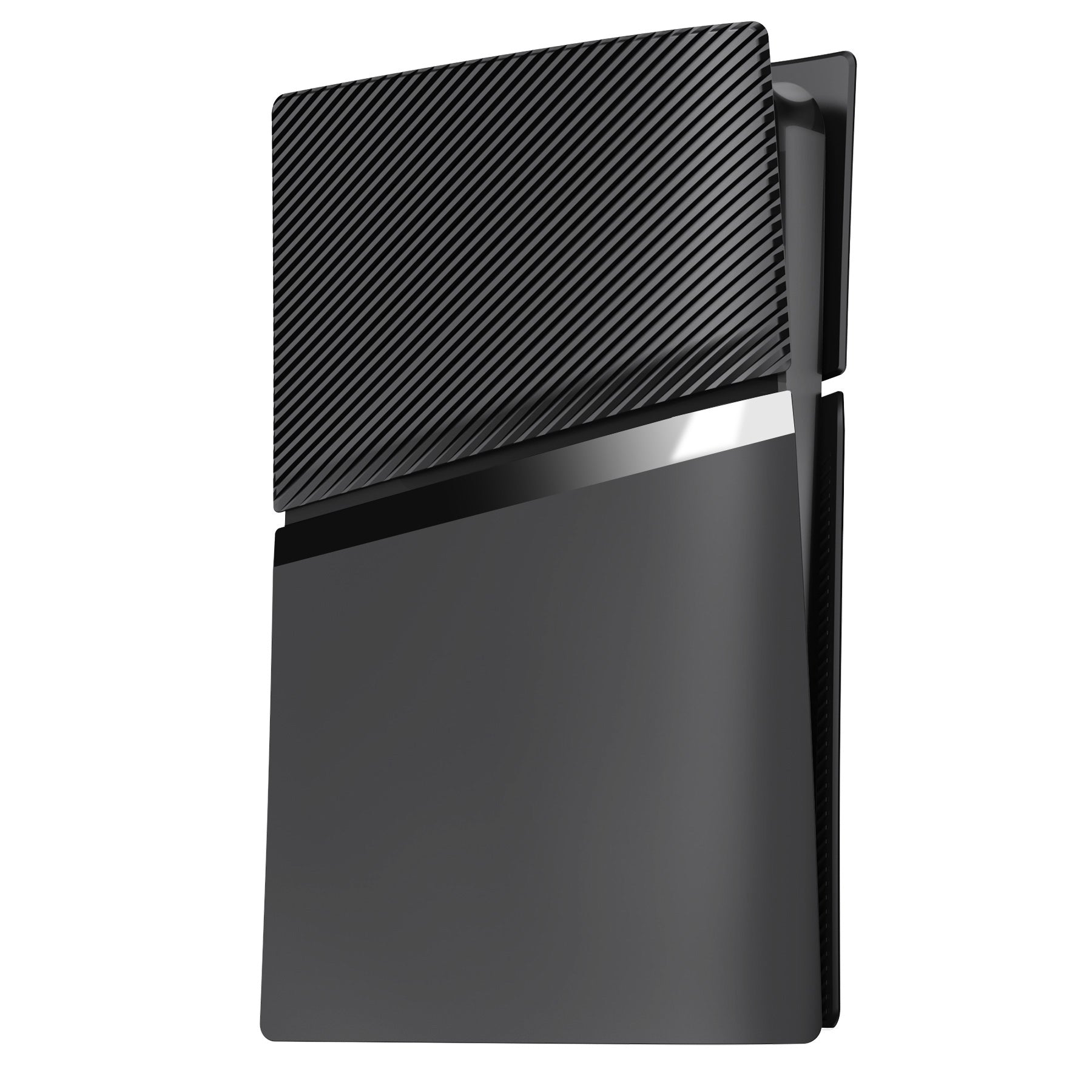 eXtremeRate eXcover Replacement Top Bottom Cover Side Panel with Cooling Vent for PS5 Slim Digital Edition Console - Black eXtremeRate