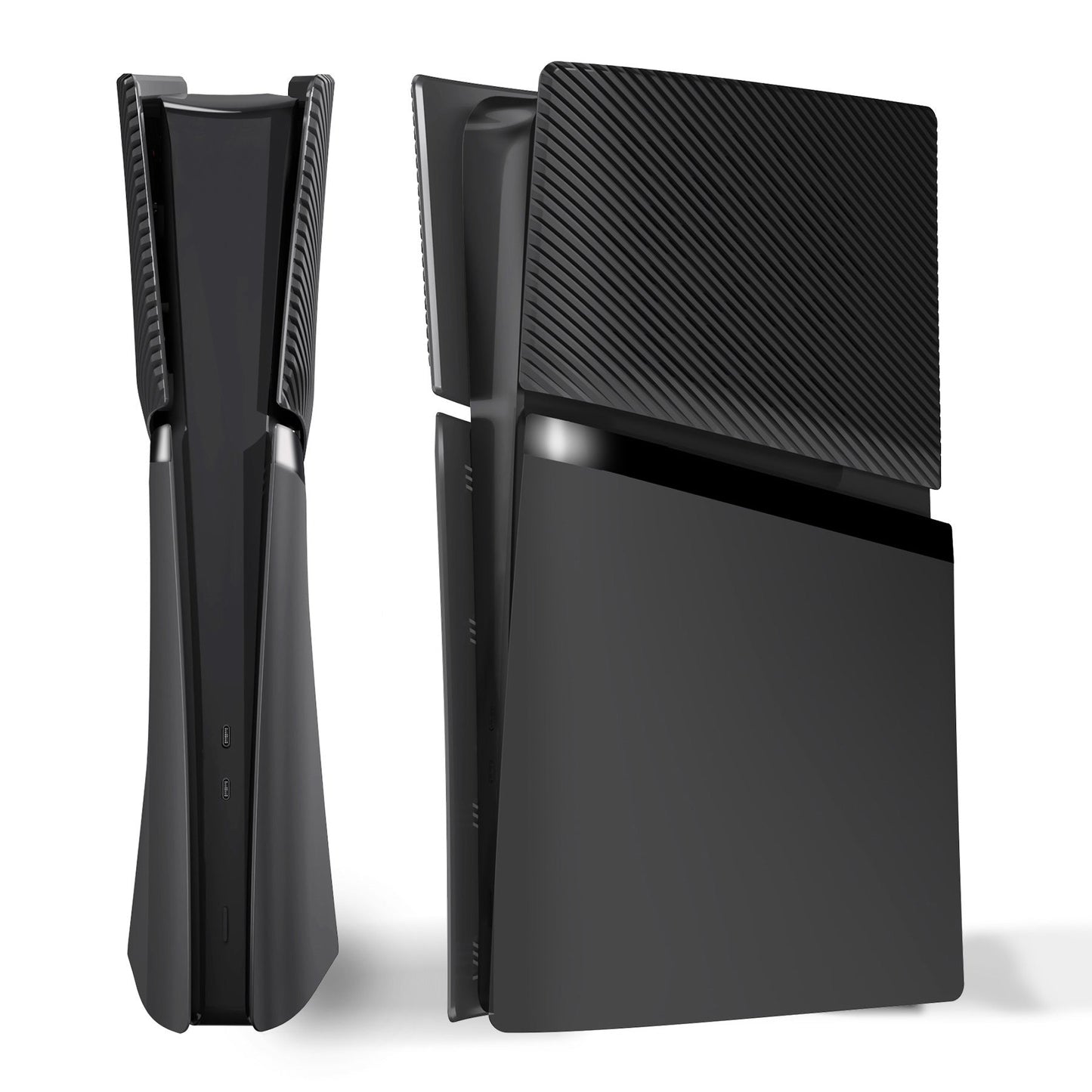 eXtremeRate eXcover Replacement Top Bottom Cover Side Panel with Cooling Vent for PS5 Slim Digital Edition Console - Black eXtremeRate