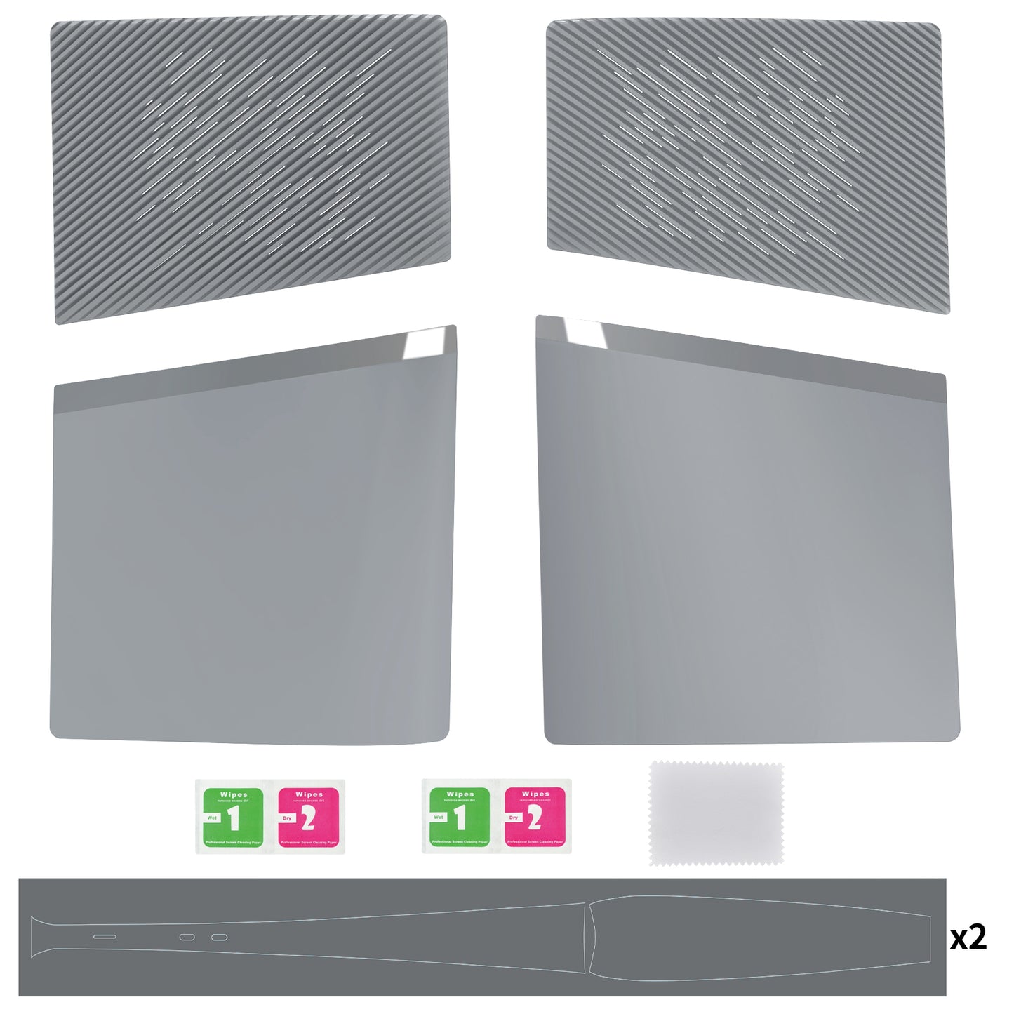 eXtremeRate eXcover Replacement Top Bottom Cover Side Panel with Cooling Vent for PS5 Slim Digital Edition Console - New Hope Gray