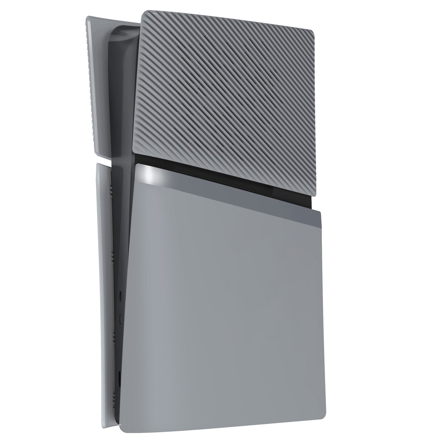 eXtremeRate eXcover Replacement Top Bottom Cover Side Panel with Cooling Vent for PS5 Slim Digital Edition Console - New Hope Gray