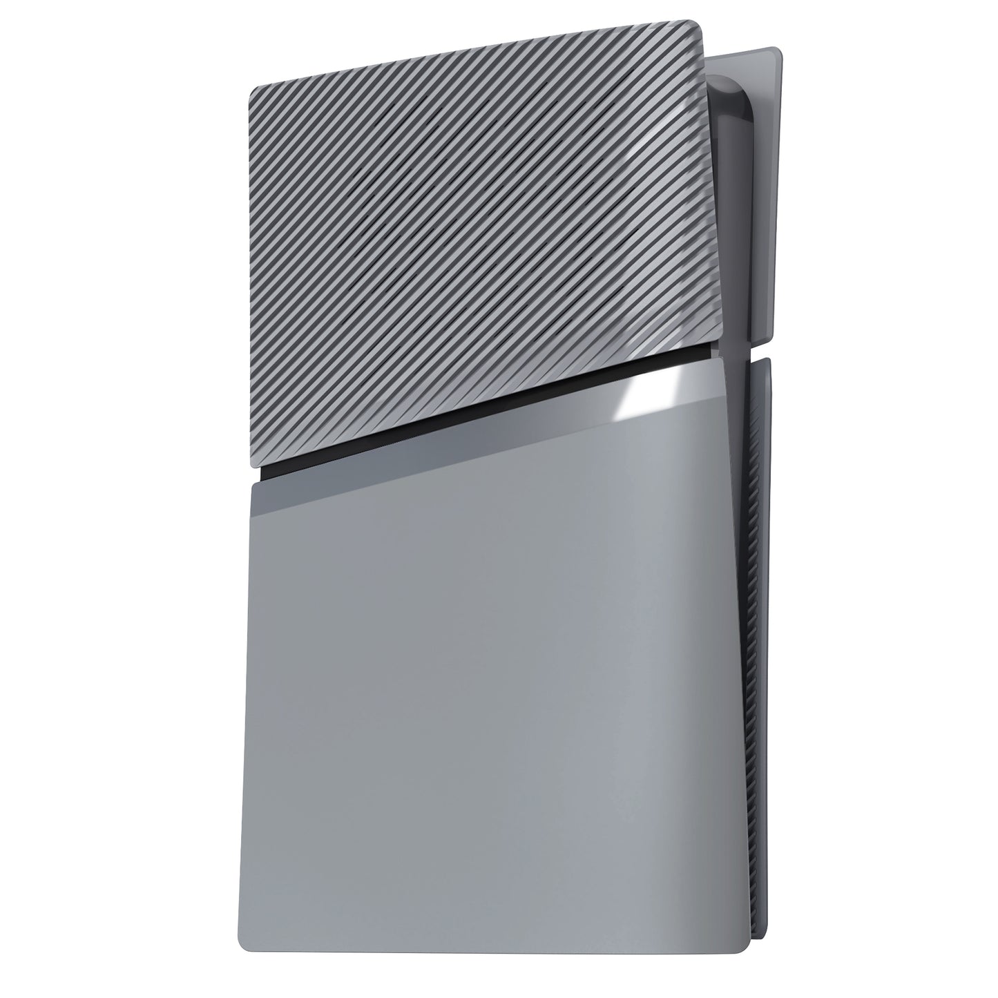 eXtremeRate eXcover Replacement Top Bottom Cover Side Panel with Cooling Vent for PS5 Slim Digital Edition Console - New Hope Gray