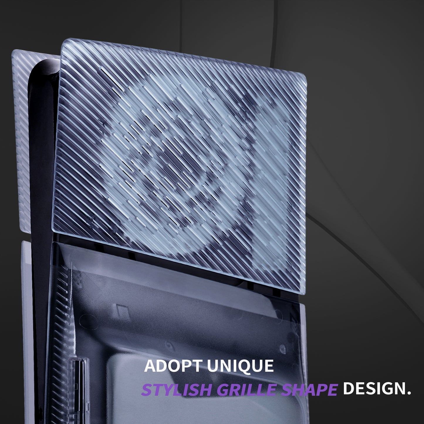 eXtremeRate eXcover Replacement Top Bottom Cover Side Panel with Cooling Vent for PS5 Slim Disc Edition Console - Clear Ice Blue