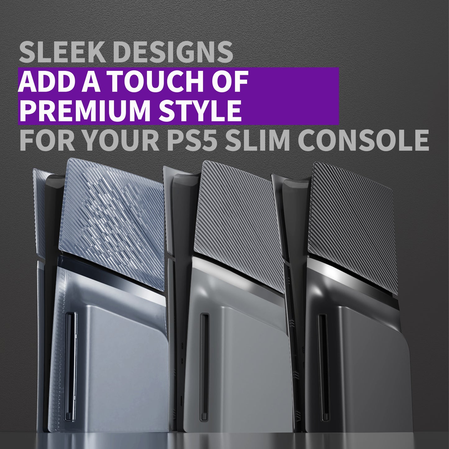 eXtremeRate eXcover Replacement Top Bottom Cover Side Panel with Cooling Vent for PS5 Slim Disc Edition Console - Clear Ice Blue