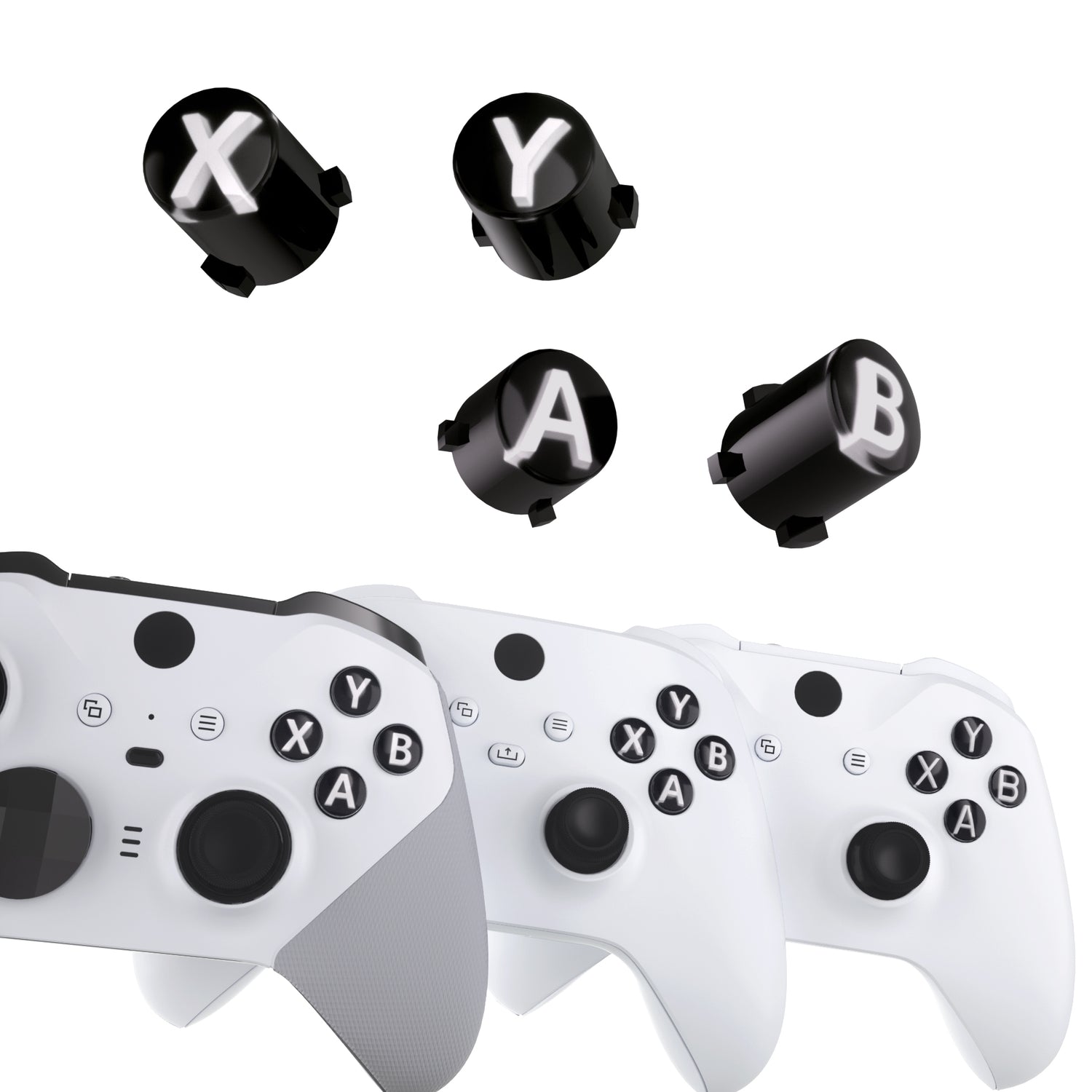 Three-Tone ABXY Action Buttons with Classic Symbols for Xbox Series X/S Controller & Xbox One X/S & Xbox One Elite V1/V2 Controller