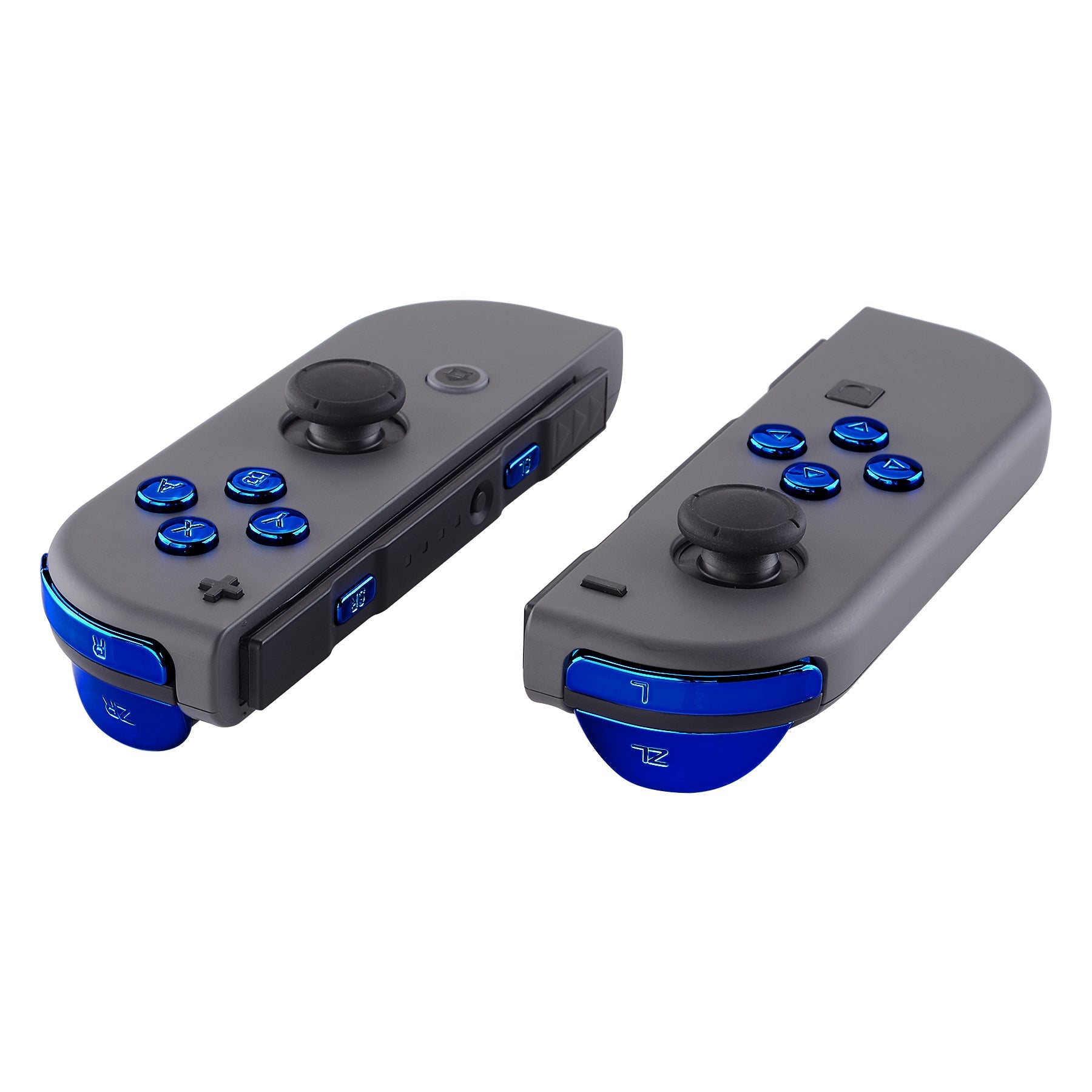 eXtremeRate Chrome Blue Replacement ABXY Direction Keys SR SL L R