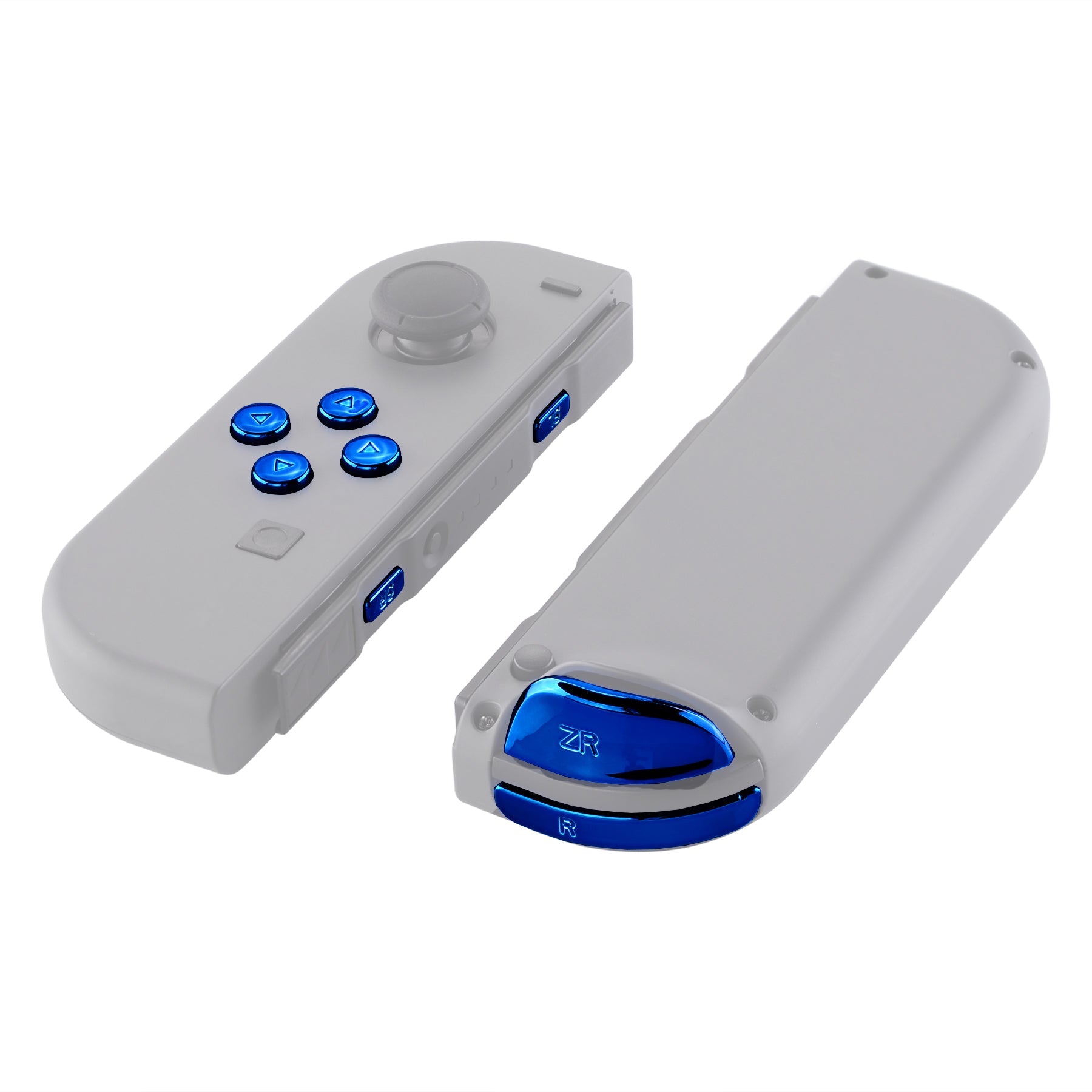 eXtremeRate Chrome Blue Replacement ABXY Direction Keys SR SL L R
