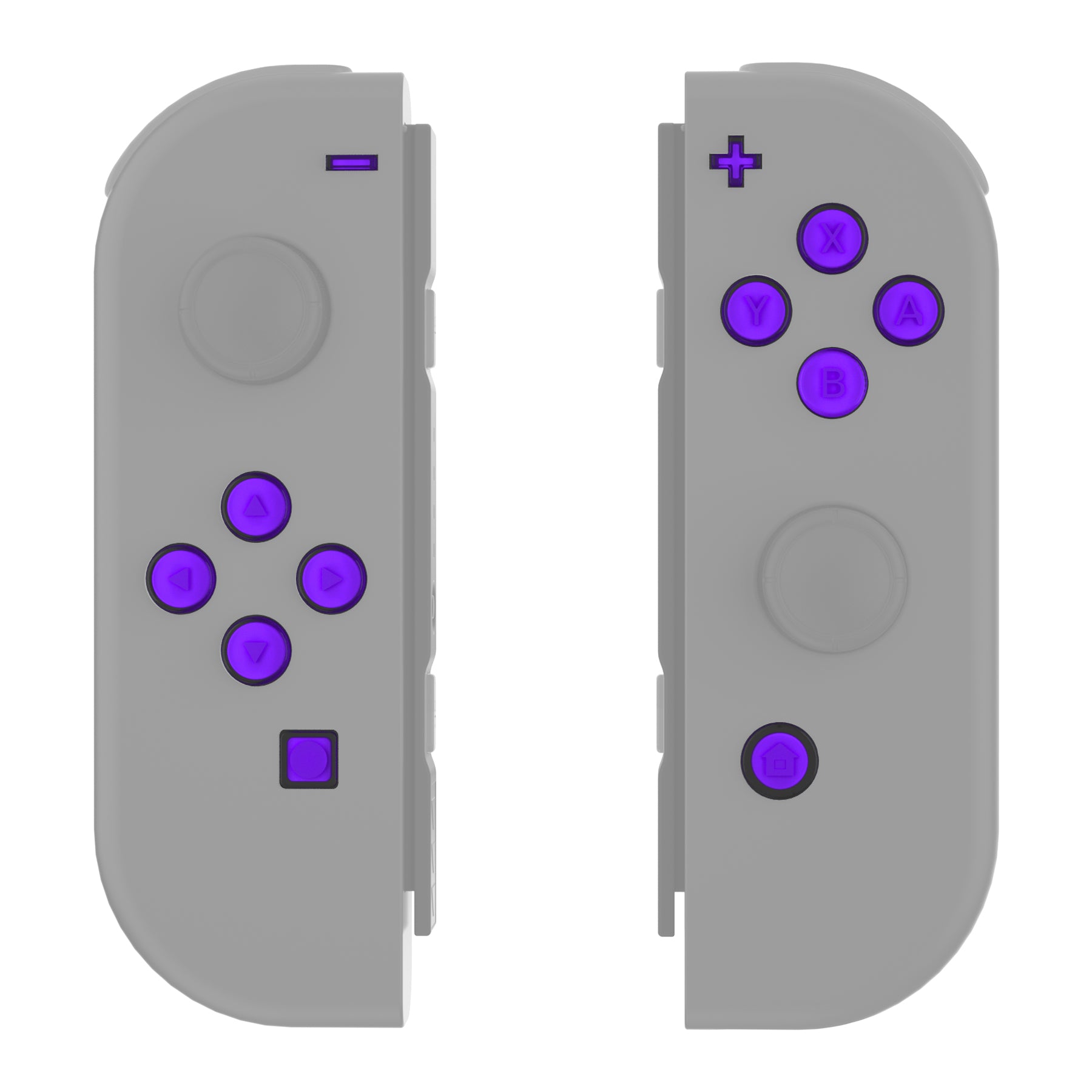 eXtremeRate Retail Replacement Controller ABXY Direction Home Capture + - Jelly Buttons, Two-Tone Pale Purple & Clear with Symbols Action Face Keys for Nintendo Switch & Switch OLED Joy-con - JoyCon NOT Included -  AJ7003