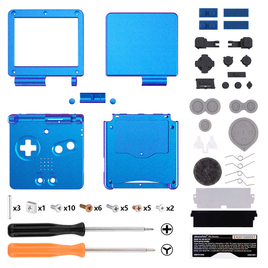 eXtremeRate Retail IPS Ready Upgraded Chameleon Purple Blue Glossy Custom Replacement Housing Shell for Gameboy Advance SP GBA SP – Compatible with Both IPS & Standard LCD – Console & Screen NOT Included - ASPP3001