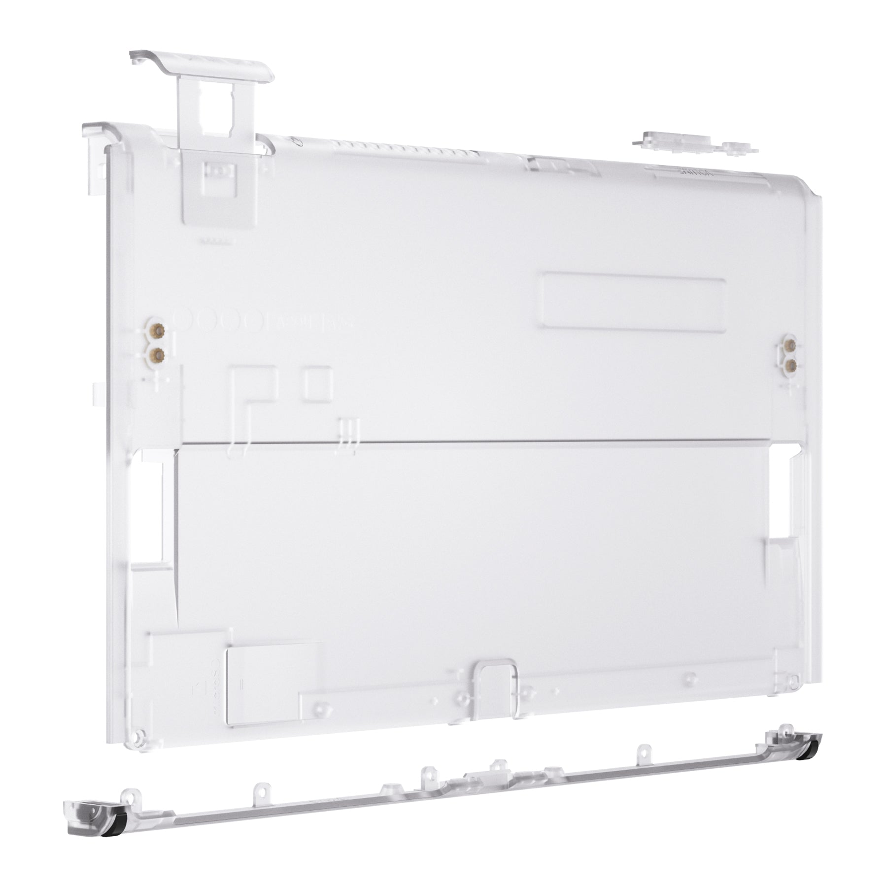 eXtremeRate Retail Clear Console Back Plate DIY Replacement Housing Shell Case for Nintendo Switch OLED Console – JoyCon Shell & Kickstand NOT Included - BNSOM5001