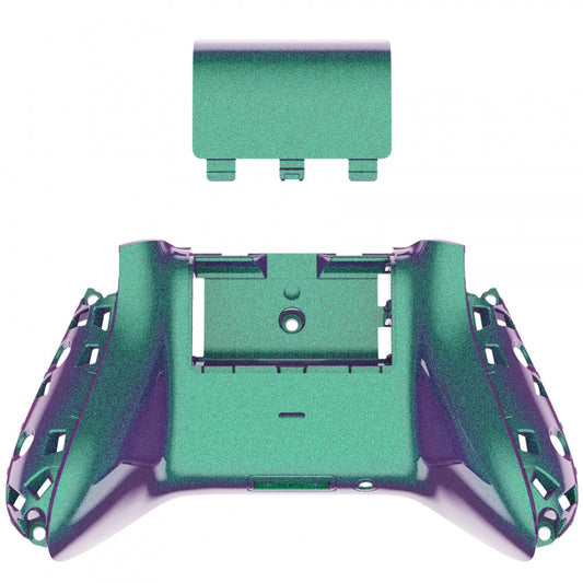 eXtremeRate Retail Chameleon Green Purple Glossy Custom Bottom Shell w/ Battery Cover for Xbox Series S/X Controller - Controller & Side Rails NOT Included - BX3P302