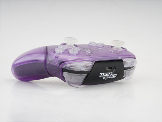 eXtremeRate Retail CLICKY TRIGGER Clear Puplur Custom Game Elite Controller for NS Pro - DSC066R