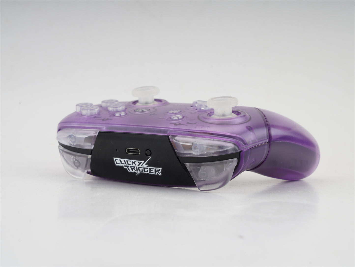 eXtremeRate Retail CLICKY TRIGGER Clear Puplur Custom Game Elite Controller for NS Pro - DSC066R