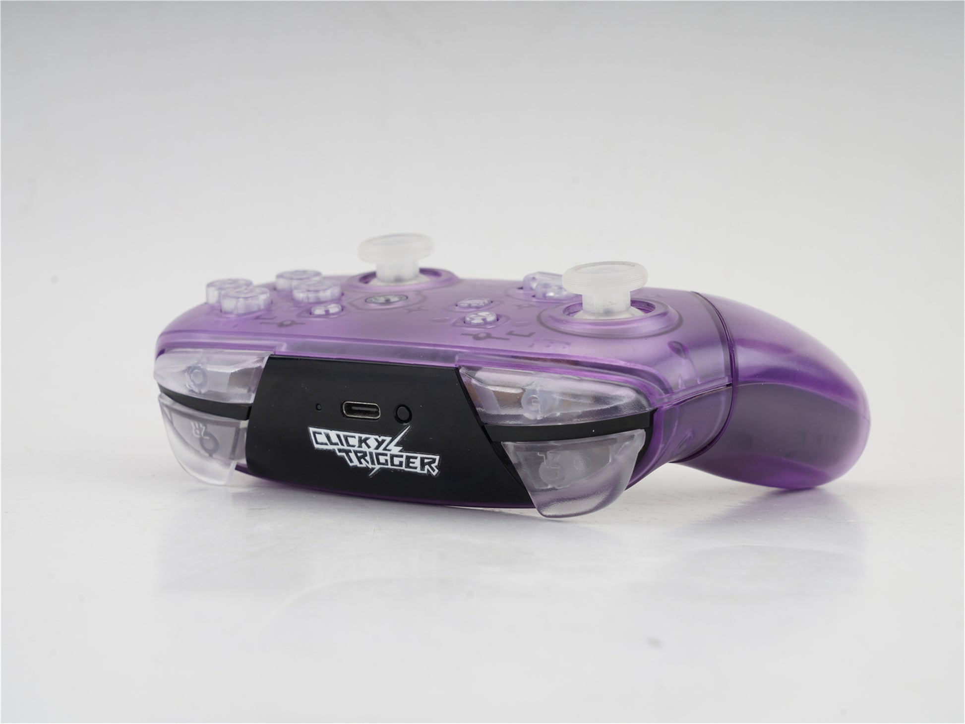 eXtremeRate Retail CLICKY TRIGGER Clear Puplur Custom Game Elite Controller for NS Pro - DSC066R