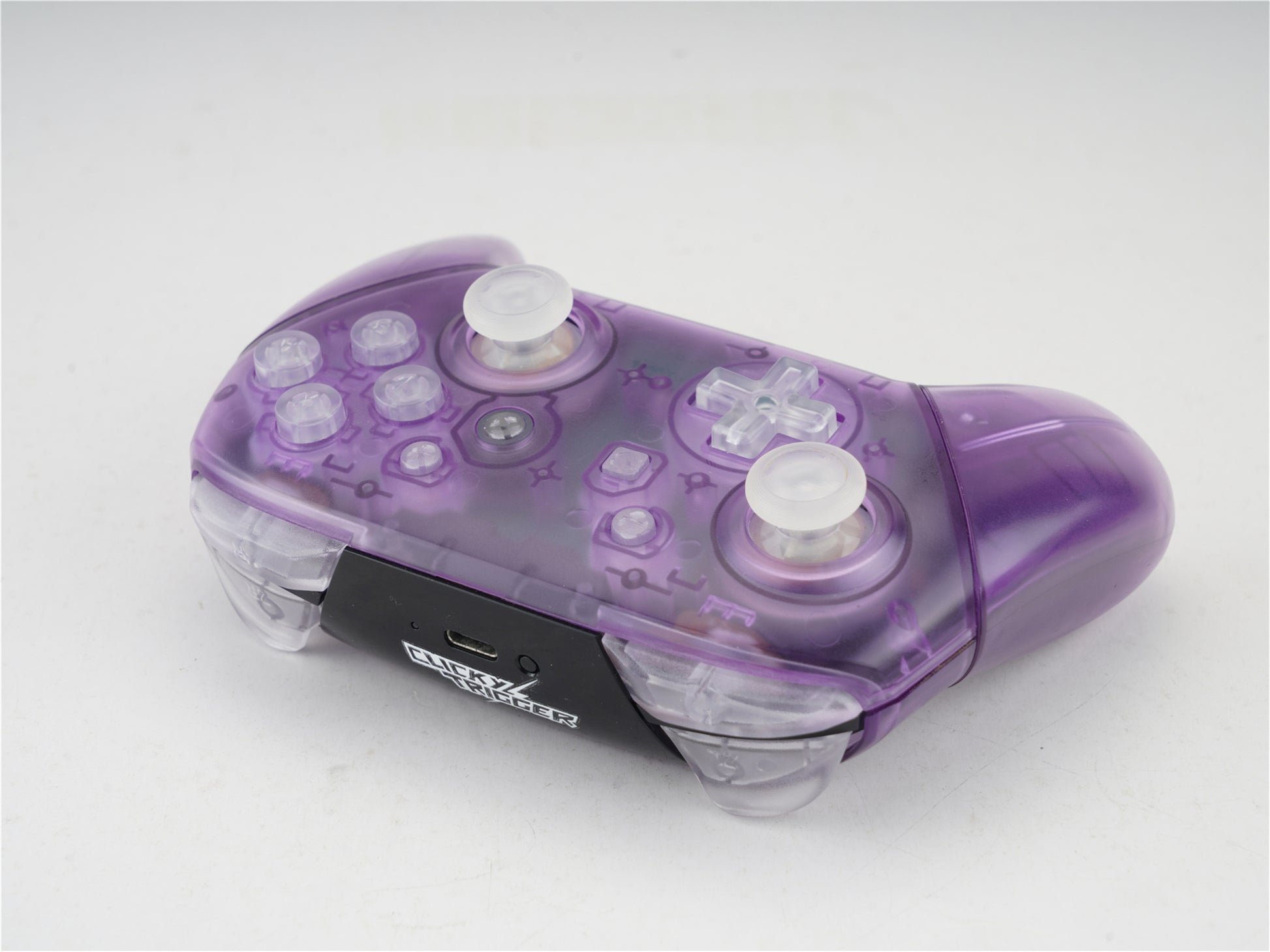 eXtremeRate Retail CLICKY TRIGGER Clear Puplur Custom Game Elite Controller for NS Pro - DSC066R