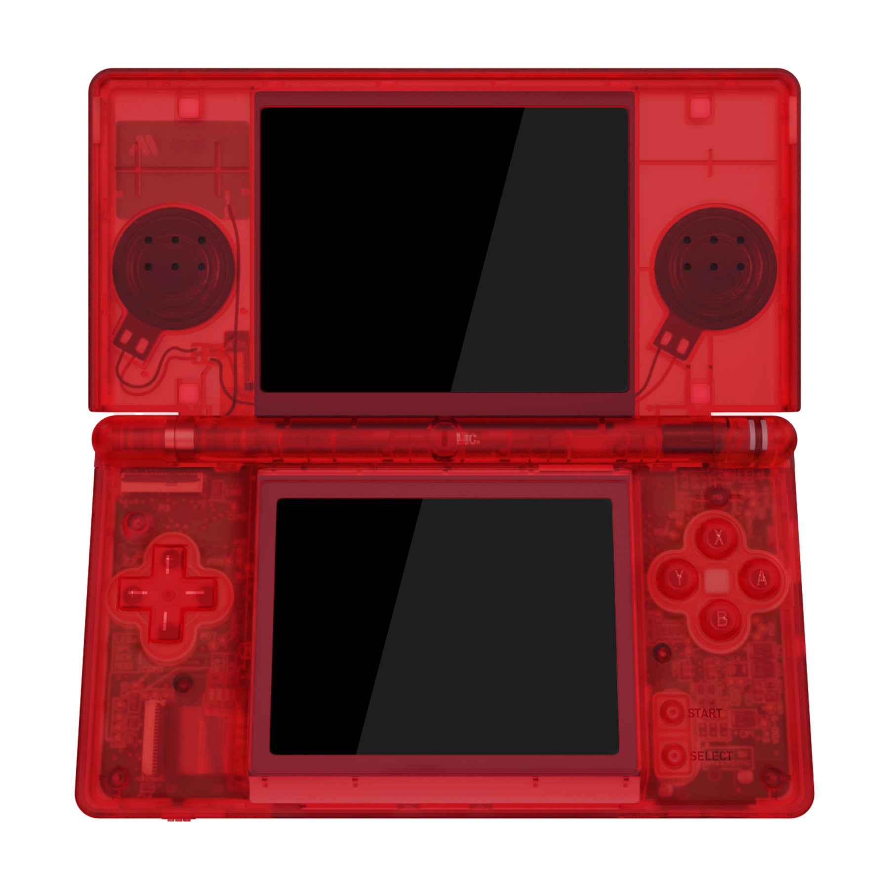 eXtremeRate Clear Red Replacement Full Housing Shell for Nintendo