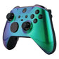 eXtremeRate Retail Chameleon Green Purple Faceplate Cover, Glossy Front Housing Shell Case Replacement Kit for Xbox One Elite Series 2 Controller (Model 1797 and Core Model 1797) - Thumbstick Accent Rings Included - ELP302