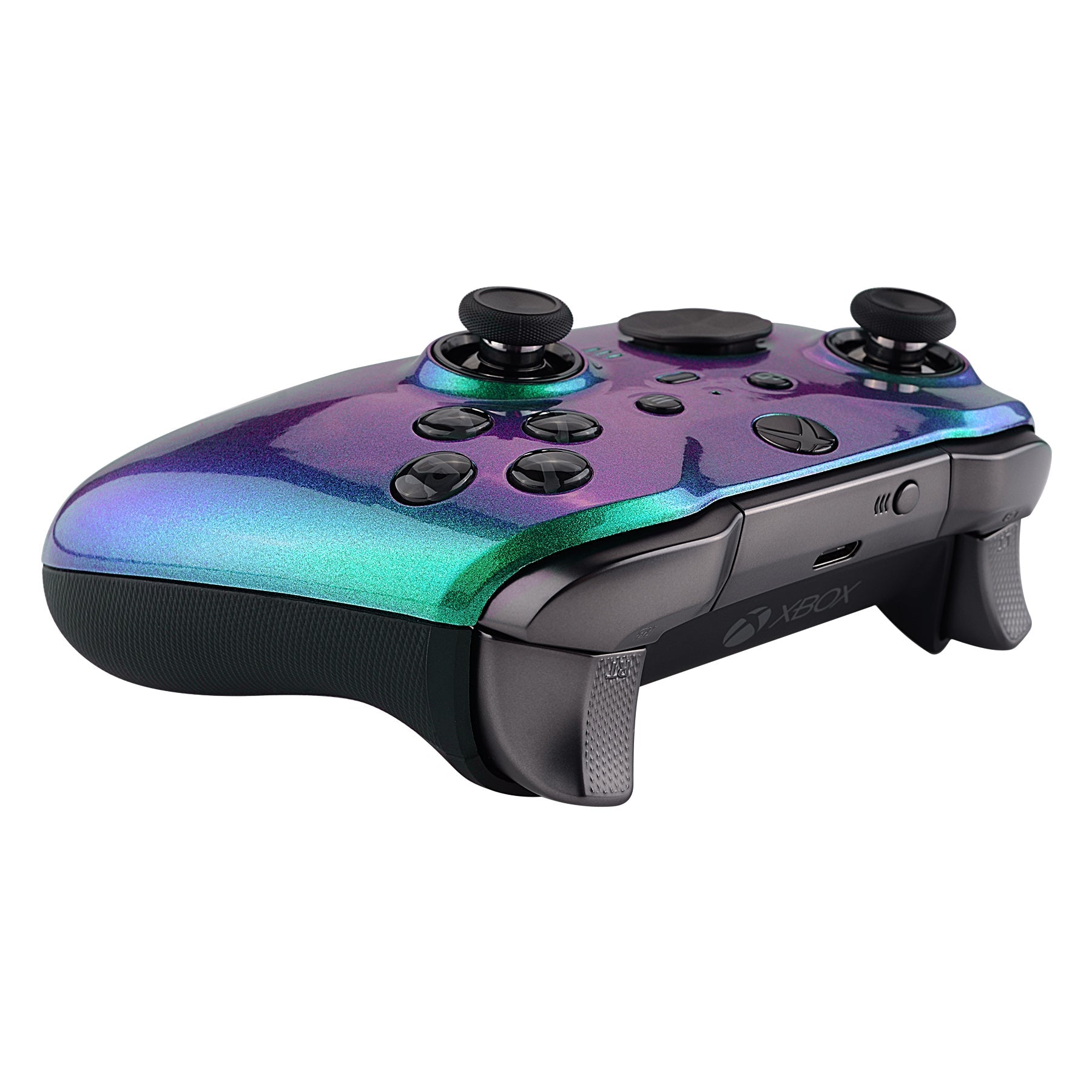eXtremeRate Chameleon Green Purple Faceplate Cover, Front Housing