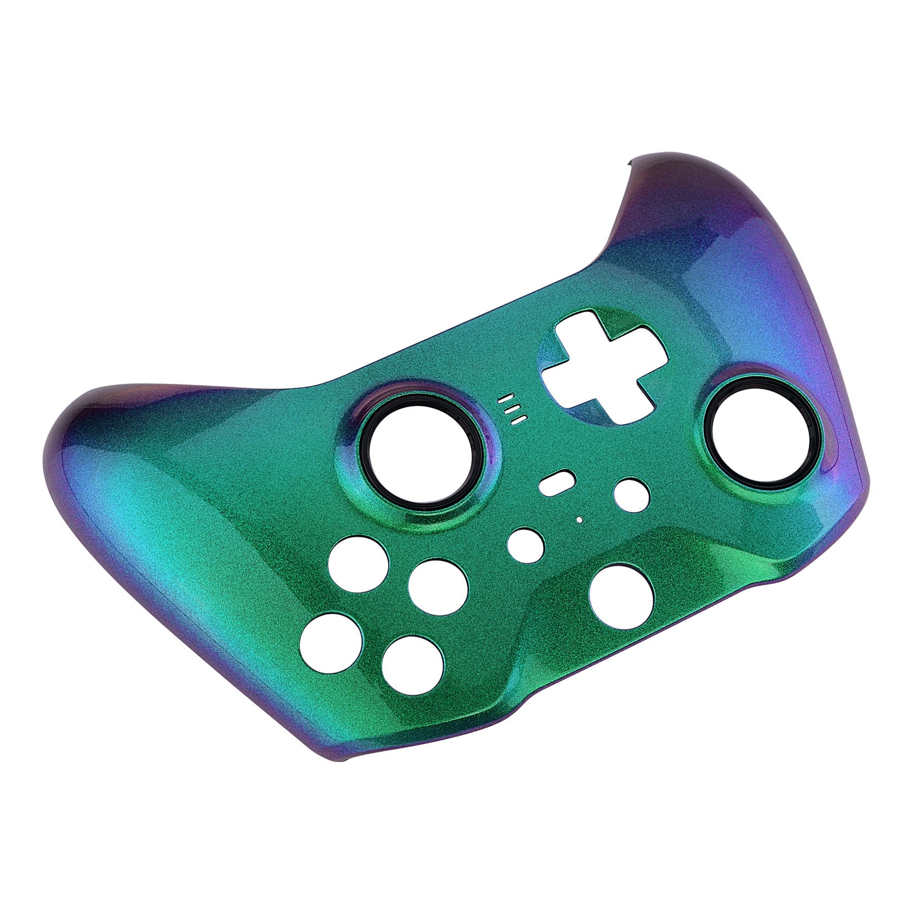 激レア！レインボーカラーのギベオンのパーツ、テラヘルツスイカ、ボリビアアメジスト eXtremeRate Chameleon Green Purple Faceplate Cover, Front Housing