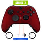 eXtremeRate Retail Scarlet Red Soft Touch Grip Faceplate Cover, Front Housing Shell Case Replacement Kit for Xbox One Elite Series 2 Controller (Model 1797 and Core Model 1797) - Thumbstick Accent Rings Included - ELP303
